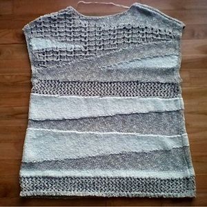 🐚CHICO'S Stunningly Beautiful Knit Sleeveless Sweater Assorted Texture Taupe L
